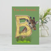 Hoofdletter Monogram -letter B Kaart (Staand voorkant)