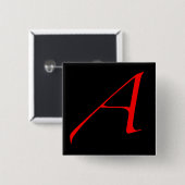 hoofdletter vierkante button 5,1 cm (Voorkant /achterkant)