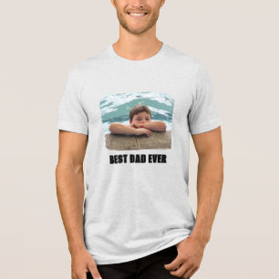 Hoofdletters Beste Papa Ooit Foto Tri-Blend Shirt