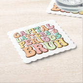 Hoofdletters en periodes bruh ELA leraar grappig Kartonnen Onderzetters (Gebogen)