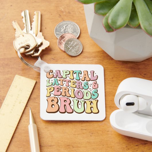 Hoofdletters en punten bruh ELA leraar grappig Sleutelhanger (Bureau)