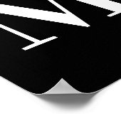 Hoofdletters M Monogram wit en zwart Poster (Hoek)