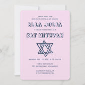 HOOFDLETTERS STER VAN DAVID Custom Bat Mitswa Kaart (Voorkant)