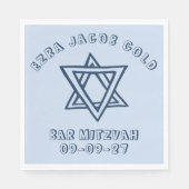 HOOFDLETTERS STER van DAVID Custom Bat Mitswa Servet (Voorkant)