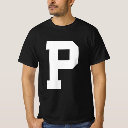 hoofdletters van het alfabet P T-shirt (Voorkant)