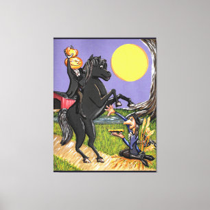 Hoofdloze Horseman Ichabod Crane Exchange Hallowee Canvas Afdruk