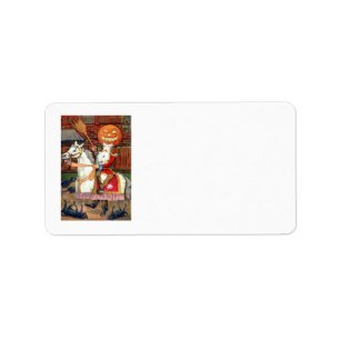 Hoofdloze Ruiter Jack O Lantaarn Zwart Kat Etiket