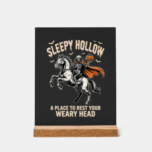 Hoofdloze Ruiter Slaaphol Halloween T-Shirt Acryl Bord
