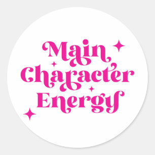 Hoofdpersonage Energy Pink Ronde Sticker