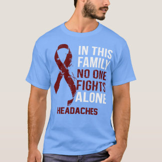 Hoofdpijn Bewustzijn Niemand vecht alleen Hoop op T-shirt