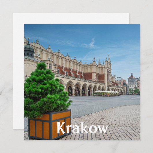 Hoofdplein in de oude binnenstad van Krakau, Polen (Voorkant / Achterkant)