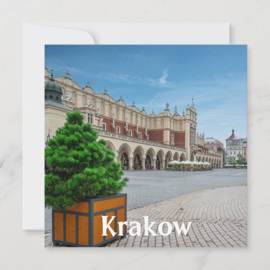 Hoofdplein in de oude binnenstad van Krakau, Polen (Voorkant)