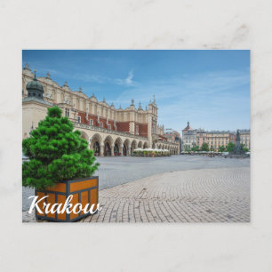 Hoofdplein in de oude binnenstad van Krakau, Polen Briefkaart