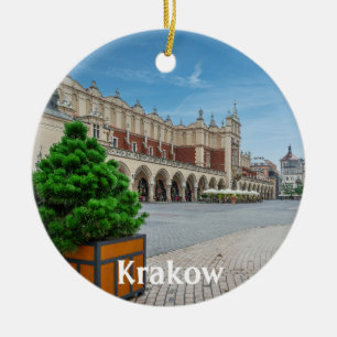 Hoofdplein in de oude binnenstad van Krakau, Polen Keramisch Ornament