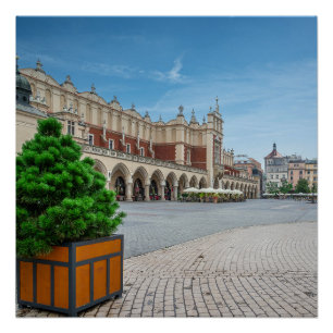 Hoofdplein in de oude binnenstad van Krakau, Polen Perfect Poster