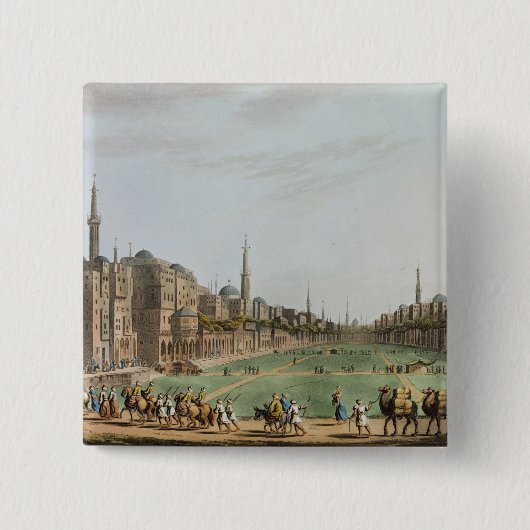 Hoofdplein in Grand Cairo, met Murad Bey's Vierkante Button 5,1 Cm (Voorkant)