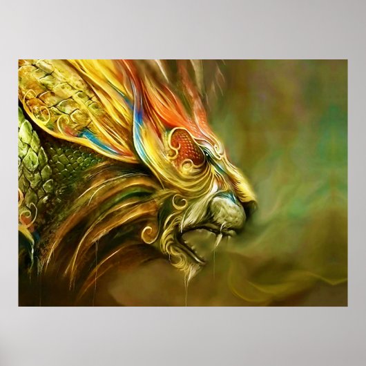 Hoofdprofiel van de Mystical Fantasy Lion Poster (Voorkant)