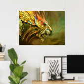 Hoofdprofiel van de Mystical Fantasy Lion Poster (Thuiskantoor)
