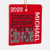 Hoofdredacteur Buitengewone CUSTOM Keramisch Ornament (Rechts)