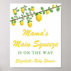 Hoofdrukregel Lemon Genderneutraal Baby shower Poster