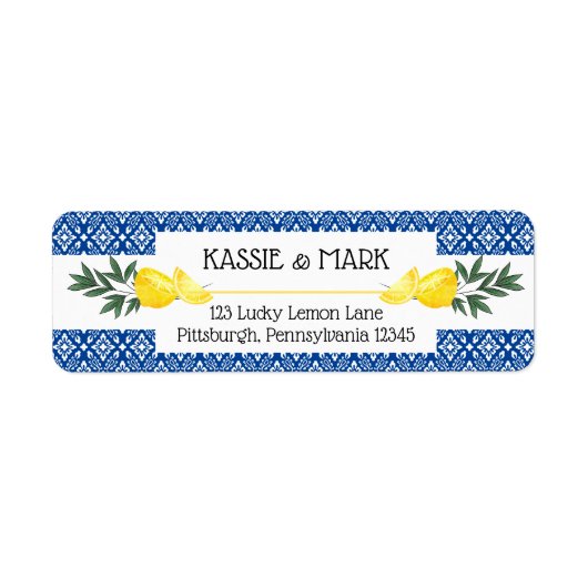 Hoofdrukregel Tropical Return Address Label (Voorkant)