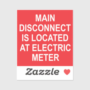 Hoofdschakelaar Gelokaliseerd bij Elektriciteitsme Sticker
