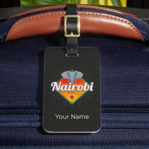 Hoofdstad van Nairobi Kenia Olifant Afrika Bagagelabel