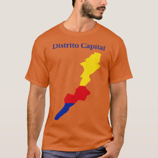 Hoofdstedelijk District Colombia Kaart T-shirt
