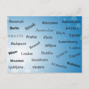 Hoofdsteden van de Europese Unie Briefkaart