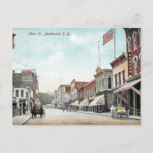 Hoofdstraat, Deadwood, South Dakota, Vintage Briefkaart