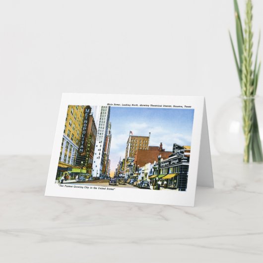 Hoofdstraat, Houston, Texas Kaart (Voorkant)