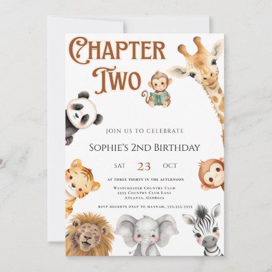 Hoofdstuk 2 Storybook Oerwoud Safari 2e verjaardag Kaart (Voorkant)