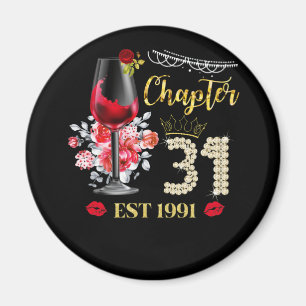 Hoofdstuk 31 JAAR EST 1991 31st Birthday Red Rose Magneet