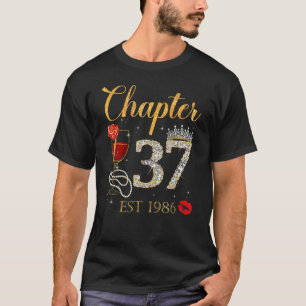 Hoofdstuk 37 JAAR EST 1986 37th Birthday Red Rose T-shirt