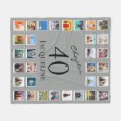 Hoofdstuk 40 Grey Black 40th Birthday Foto Fleece Deken (Voorkant (Horizontaal))