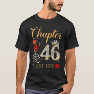 Hoofdstuk 46 JAAR EST 1976 46th Birthday Red Rose T-shirt