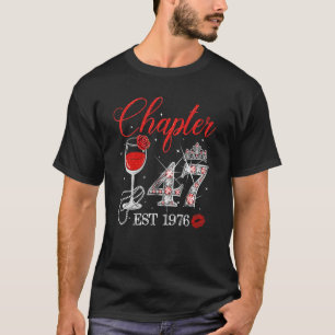 Hoofdstuk 47 JAAR EST 1976 47th Birthday Red Rose  T-shirt