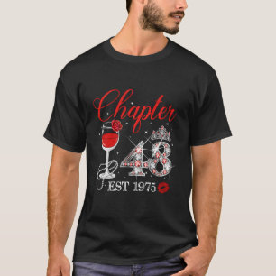 Hoofdstuk 48 Jaar EST 1975 48e verjaardag Red Rose T-shirt
