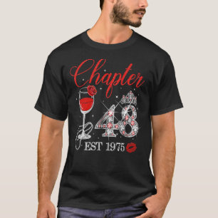 Hoofdstuk 48 JAAR EST 1975 48th Birthday Red Rose T-shirt