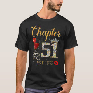 Hoofdstuk 51 JAAR EST 1972 51st Birthday Red Rose T-shirt