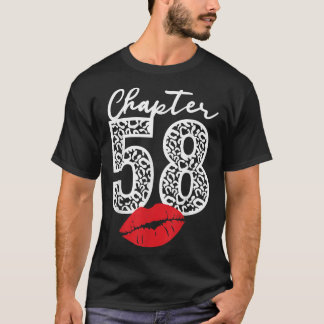 Hoofdstuk 58 Lips Happy Birthday Leopard 58 jaar T-shirt
