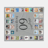 Hoofdstuk 60 Grey Black 60th Birthday Foto Fleece Deken (Voorkant (Horizontaal))