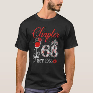 Hoofdstuk 68 JAAR EST 1955 68th Birthday Red Rose  T-shirt