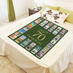 Hoofdstuk 70 Green Gold 70th Birthday Foto Fleece Deken