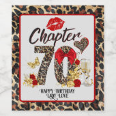 Hoofdstuk 70 Rood- en goudluipaard 70e verjaardag Wijn Etiket (Enkel label)