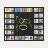 Hoofdstuk 80 Black Gold 80th Birthday Foto Fleece Deken (Voorkant (Horizontaal))