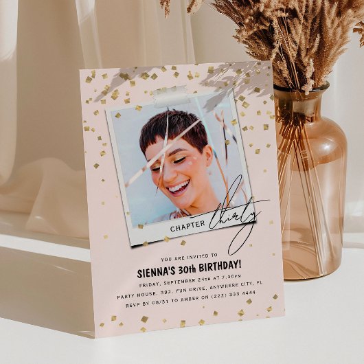 Hoofdstuk Dertig Leuke Moderne Foto 30e Verjaardag Kaart