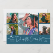 Hoofdstuk Voltooid Teal Grad Multi Foto Aankondiging (Voorkant)