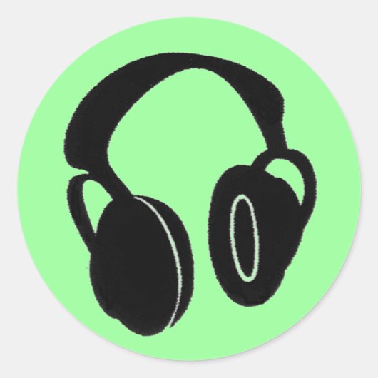 Hoofdtelefoon1-0 Ronde Sticker (Voorkant)