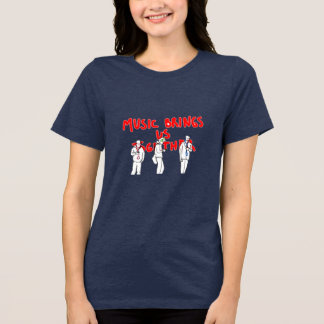 Hoofdtelefoon aan, wereld van antisociale muziekli Tri-Blend shirt